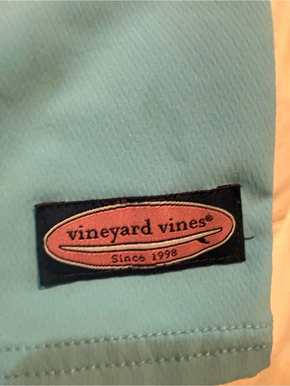 Vineyard Vines Men's Light Blue Swim Trunks.  Size 35. GUC.
